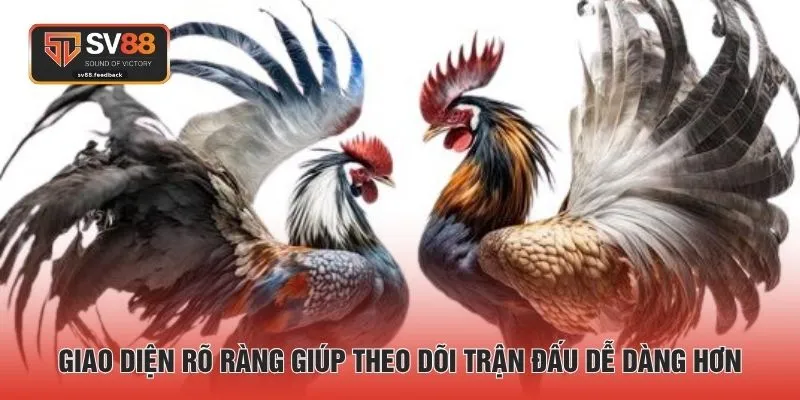 Giao diện rõ ràng giúp theo dõi trận đấu dễ dàng hơn