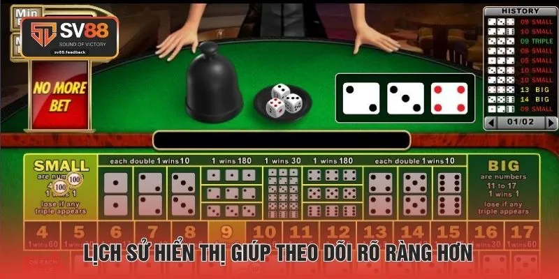 Lịch sử hiển thị giúp theo dõi rõ ràng hơn